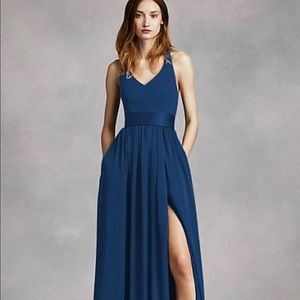 White by Vera Wang bridesmaids dress navy blue